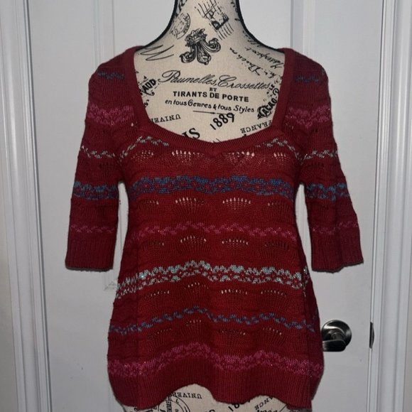 Free People Sweaters - Free People Women’s Cropped Red Sweater Shirt